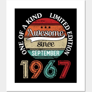 Happy Birthday 53 Years Old To Me Awesome Since September 1967 One Of A Kind Limited Edition Posters and Art